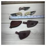 Asher Edge 3-piece Mini Knife Set; 2in Blade; 4in