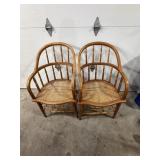 Captain Chairs - (2) Vintage Half Barrel Back Capt