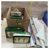 Christmas lot. Decorations, wrapping paper, and gi