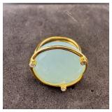 Sterling silver ring, size 6 1/2. Weight: 6.7 gram