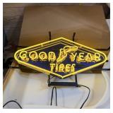 Goodyear Tire 24ï¿½x13ï¿½ Real Glass Neon Sign, Works