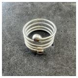 Sterling silver ring, size 4 1/2. Marked .925. Wei