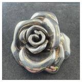 Vintage sterling silver rose brooch/pendant. Marke