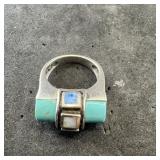 Sterling silver turquoise ring, size 5. Marked .92