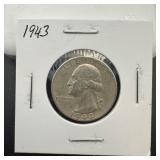 1943 Silver Washington Quarter