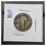1928 Standing Liberty Silver Quarter.
