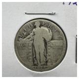 1925 Standing Liberty Silver Quarter.