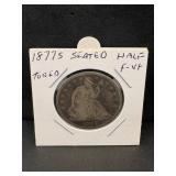 1877-s Seated Liberty Silver Half Dollar Toned