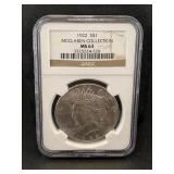 1922 Peace Silver Dollar Anacs Ms63 Mcclaren Colle