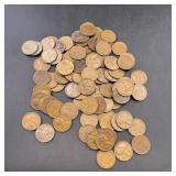 100 Unsearched Wheat Cent Pennies. Baggie Of 100 U