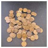 100 Unsearched Wheat Cent Pennies. Baggie Of 100 U