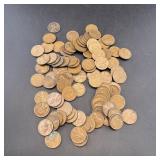 100 Unsearched Wheat Cent Pennies. Baggie Of 100 U