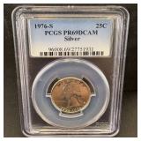 1976-s Pcgs Pr69 Dcam Silver Bicentennial Washingt