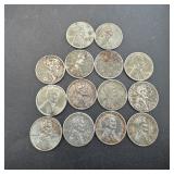 (14) 1943 Steel Wheat Cents.