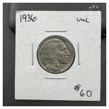 1936 Buffalo Nickel, Uncirculated.