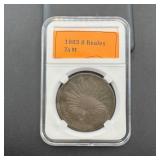 1883 Mexico 8 Reales Silver Coin.