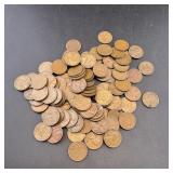 100 Unsearched Wheat Cent Pennies. Baggie Of 100 U