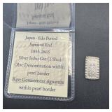 Japan Edo Period Silver Isshu (gin), 1853ï¿½1865.