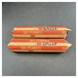 (2) 50-count Wheat Cent Rolls (100 Wheat Cents Tot
