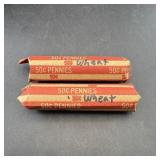 (2) 50-count Wheat Cent Rolls (100 Wheat Cents Tot