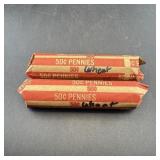 (2) 50-count Wheat Cent Rolls (100 Wheat Cents Tot