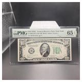 1934c $1 Federal Reserve Note New York Pmg 65 Gem