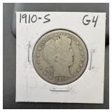 1910-s Barber Silver Half Dollar