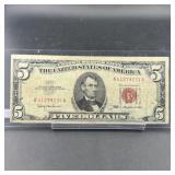1963 $5 Red Seal US Note (#A41279231A)