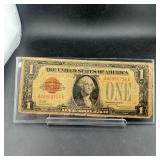 1958 $1 Red Seal Puerto Rican Note, Funny Back, AA