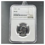 Washington Silver Quarter, Ngc Graded Proof 65