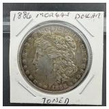 1886 Morgan Silver Dollar, toned
