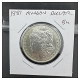 1881 Morgan Silver Dollar, Brilliant Uncirculated
