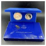 1986 U.S. Mint Silver Liberty Dollar and Half Doll