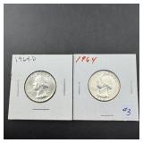 Uncirculated 1964 & 1964-d Silver Washington Quart