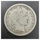 1916 Barber Silver Quarter