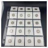 Roosevelt Silver Dimes, 20-coin album page