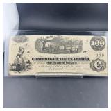Rare 1862 $100 Confederate States of America Richm