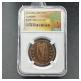 1966 Ireland Penny NGC Genuine Lucky Irish Penny