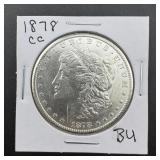 1878-CC Morgan Silver Dollar, Higher Grade