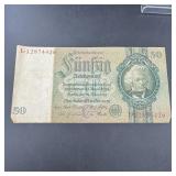 Germany Reichsmark banknote, 50 Mark, 1924ï¿½1933 is