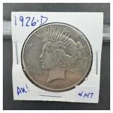 1926-D Peace Silver Dollar - 90% Silver Coin