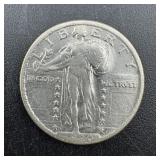 1920-S Standing Liberty silver Quarter - very nice