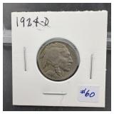 1924-D Buffalo Nickel, semi-key date, nice coin!