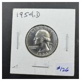 1954-D Uncirculated Silver Washington Quarter