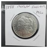 1888 Morgan Silver Dollar, Mint State Plus