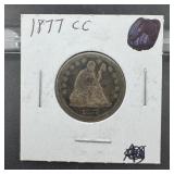 1877-CC Seated Liberty Silver Quarter