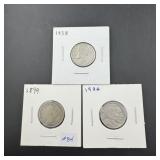 1899 Barber, 1936 Buffalo & 1938 Jefferson Nickel
