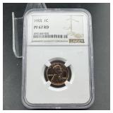 1955 Lincoln Wheat Cent, NGC graded Proof 67RD