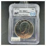 1971-S Eisenhower Silver Dollar, ICG graded MS67+,