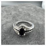 Sterling Silver Sapphire Ring, Size 6 1/2. Weight: